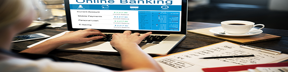 Women using online banking